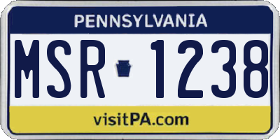 PA license plate MSR1238