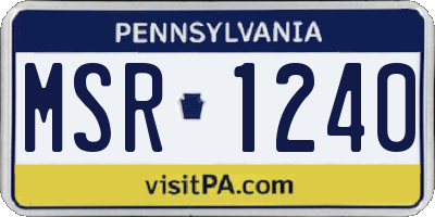 PA license plate MSR1240