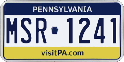 PA license plate MSR1241