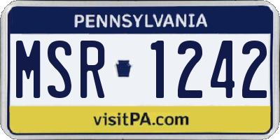 PA license plate MSR1242