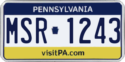 PA license plate MSR1243