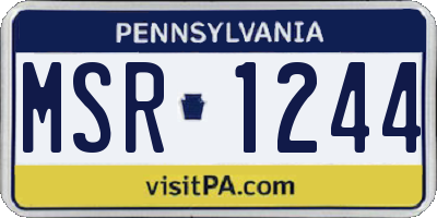 PA license plate MSR1244
