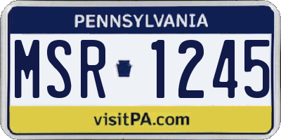 PA license plate MSR1245