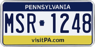 PA license plate MSR1248