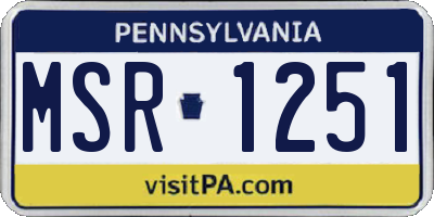 PA license plate MSR1251