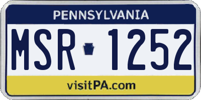 PA license plate MSR1252