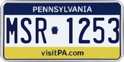 PA license plate MSR1253