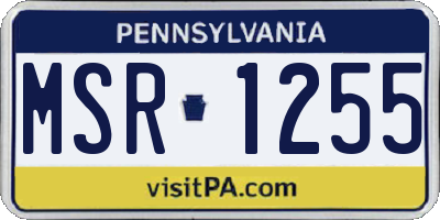 PA license plate MSR1255
