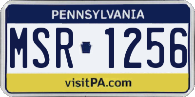 PA license plate MSR1256