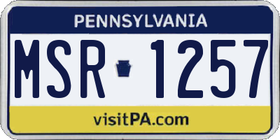 PA license plate MSR1257