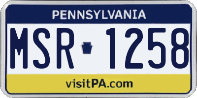 PA license plate MSR1258