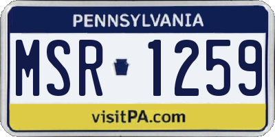 PA license plate MSR1259