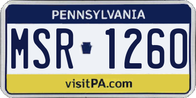 PA license plate MSR1260