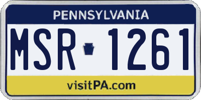 PA license plate MSR1261
