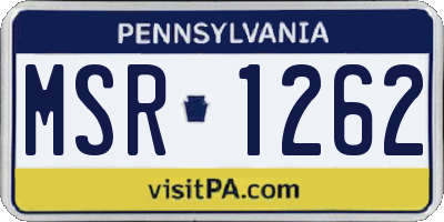 PA license plate MSR1262