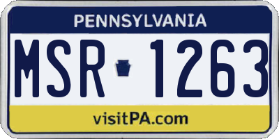 PA license plate MSR1263
