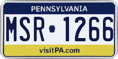 PA license plate MSR1266
