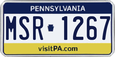 PA license plate MSR1267