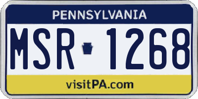 PA license plate MSR1268