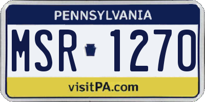 PA license plate MSR1270