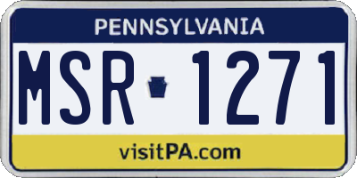 PA license plate MSR1271