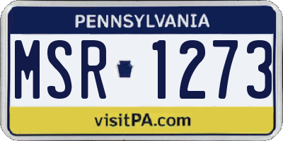 PA license plate MSR1273