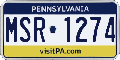 PA license plate MSR1274