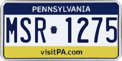 PA license plate MSR1275