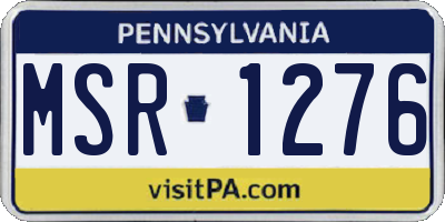 PA license plate MSR1276