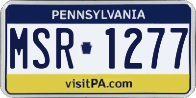 PA license plate MSR1277