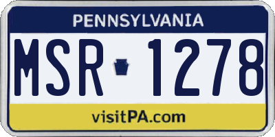 PA license plate MSR1278