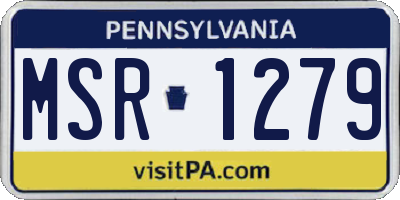 PA license plate MSR1279