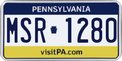 PA license plate MSR1280