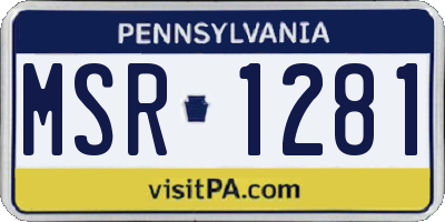 PA license plate MSR1281