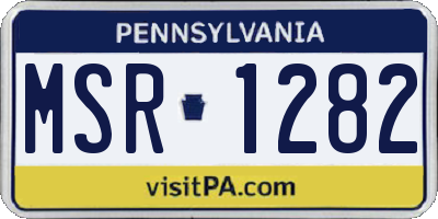 PA license plate MSR1282