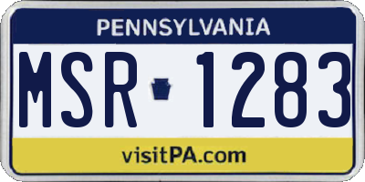 PA license plate MSR1283