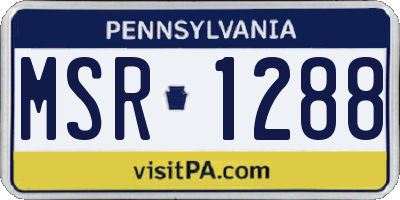 PA license plate MSR1288
