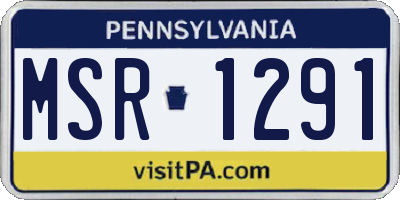 PA license plate MSR1291