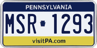 PA license plate MSR1293