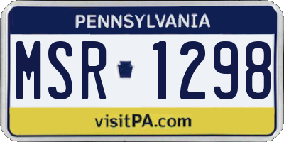PA license plate MSR1298