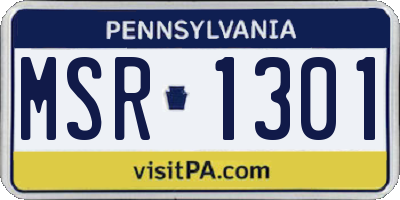 PA license plate MSR1301