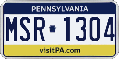 PA license plate MSR1304