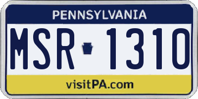PA license plate MSR1310