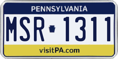 PA license plate MSR1311