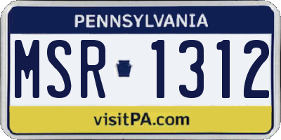PA license plate MSR1312