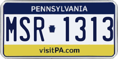 PA license plate MSR1313