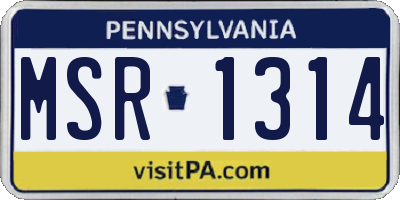 PA license plate MSR1314