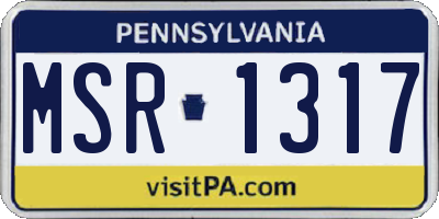 PA license plate MSR1317