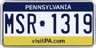 PA license plate MSR1319