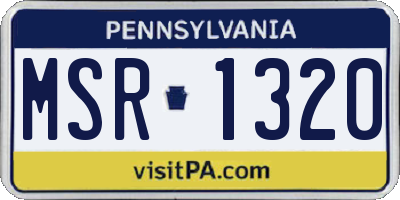 PA license plate MSR1320